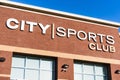 August 9, 2020 San Jose / CA / USA - City Sports Club logo on the facade of one of the Company`s fitness centers in South San