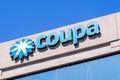 August 24, 2019 San Mateo / CA / USA - Close up of Coupa sign at their headquarters in Silicon Valley; Coupa Software is a global