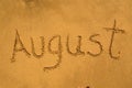 August in the sand