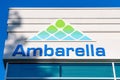 August 17, 2019 Santa Clara / CA / USA - Close up of Ambarella logo at their headquarters in Silicon Valley; Ambarella, Inc. is a