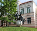 Sculpture The girl with a small pipe