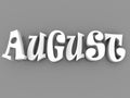 August sign with colour black and white. 3d paper illustration. Royalty Free Stock Photo