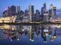 August 3, 2019 - Singapore: Night View of Singapore Central Business District Skyline Royalty Free Stock Photo