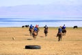 August 24 2023 - Song kol Lake, Kyrgyzstan: Locals play kok boru (ulak tartysh), traditional horse game