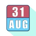 august 31st. Day 31of month,Simple calendar icon on white background. Planning. Time management. Set of calendar icons for web