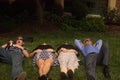 August 21st, 2017. A group watching the total solar eclipse in Lincoln, Nebraska on August 21st, 2017.