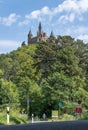 August 1st, 2020 - Hohenzollern, Germany: Medival castle fortress on top of hills