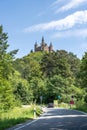 August 1st, 2020 - Hohenzollern, Germany: Medival castle fortress on top of hills