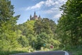 August 1st, 2020 - Hohenzollern, Germany: Medival castle fortress on top of hills