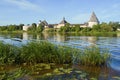 August sunny day at Staraya Ladoga fortress. Leningrad Region Royalty Free Stock Photo