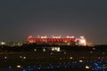 August 2022, Tampa, FL - Raymond James Stadium as seen from Tampa International Airport at night