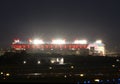 August 2022, Tampa, FL - Raymond James Stadium as seen from Tampa International Airport at night