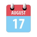 august 17th. Day 17 of month,Simple calendar icon on white background. Planning. Time management. Set of calendar icons for web