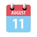 august 11th. Day 11 of month,Simple calendar icon on white background. Planning. Time management. Set of calendar icons for web