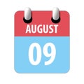 august 9th. Day 9 of month,Simple calendar icon on white background. Planning. Time management. Set of calendar icons for web Royalty Free Stock Photo