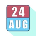 august 24th. Day 24 of month,Simple calendar icon on white background. Planning. Time management. Set of calendar icons for web