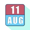 august 11th. Day 11 of month,Simple calendar icon on white background. Planning. Time management. Set of calendar icons for web