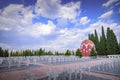 French chapel and graveyards in military cemetery in Thessaloniki