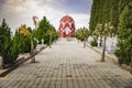 French chapel and graveyards in military cemetery in Thessaloniki