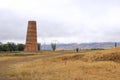 August 31 2023 - Tokmok, Kyrgyzstan: Old Burana tower located on famous Silk road Royalty Free Stock Photo