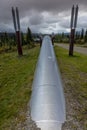 August 26, 2016: Trans-Alaska Pipeline moves crude oil from Prudhoe Bay to the ice free port of Valdez, Alaska Royalty Free Stock Photo