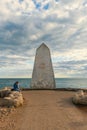 29 August 2020. The Trinity House Obelisk or the Trinity House Landmark, located at Portland Bill, on the Isle of Portland, Dorset