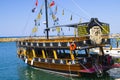 August 11, 2021, Turkey, Side city, summer marina resort coast transport tourist pleasure ship sea
