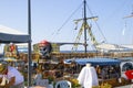 August 11, 2021, Turkey, Side city, summer resort coast transport tourist pleasure ship sea