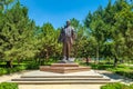 August 2019, Uzbekistan, Tashkent. Monument to writer on the alley of writers