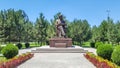 August 2019, Uzbekistan, Tashkent. Monument to writer on the alley of writers