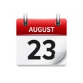 August 23. Vector flat daily calendar icon. Date and time, day, month. Holiday. Royalty Free Stock Photo