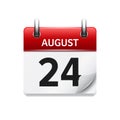 August 24. Vector flat daily calendar icon. Date and time, day, month. Holiday. Royalty Free Stock Photo