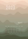 2023 august vertical calendar every month separately. monthly personal planner