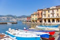 28 August 2019. View of old town of Malcesine, Lake Garda, Italy Royalty Free Stock Photo