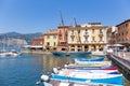 28 August 2019. View of old town of Malcesine, Lake Garda, Italy Royalty Free Stock Photo