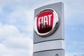 07 of August 2017 - Vinnitsa, Ukraine. Showroom of FIAT logo on a stand