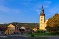 August 25, 2022 Votice Czech Republic. Chapel in a small European town. Background with selective focus