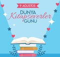 9 august, world book lovers day turkish: 9 agustos dunya kitapseverler gunu