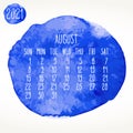 August year 2021 paint monthly calendar