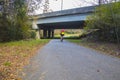 Augusta Canal Trail person on a bike riding away