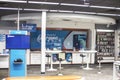 ATT retail store interior cleaning stations for covid-19