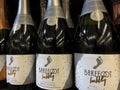 Barefoot wine on a retail store shelf bottles of Brut Cuvee