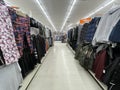 Big Lots retail store interior Hwy 25 apparel section