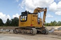 CAT backhoe earth mover at a construction site