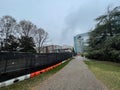 Childrens hospital of Georgia exterior unpaved walkway Royalty Free Stock Photo