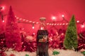 Christmas 1997 Coca Cola bottle back and Holiday scene