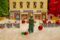 Coca Cola Holiday Vintage Village collection Chandlers Ski Resort scene delivery person