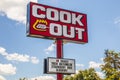 Cookout fast food restaurant street sign