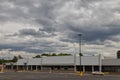 Empty retail shopping plaza buildings