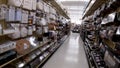 Hobby Lobby retail store interior Long aisle various artist supplies